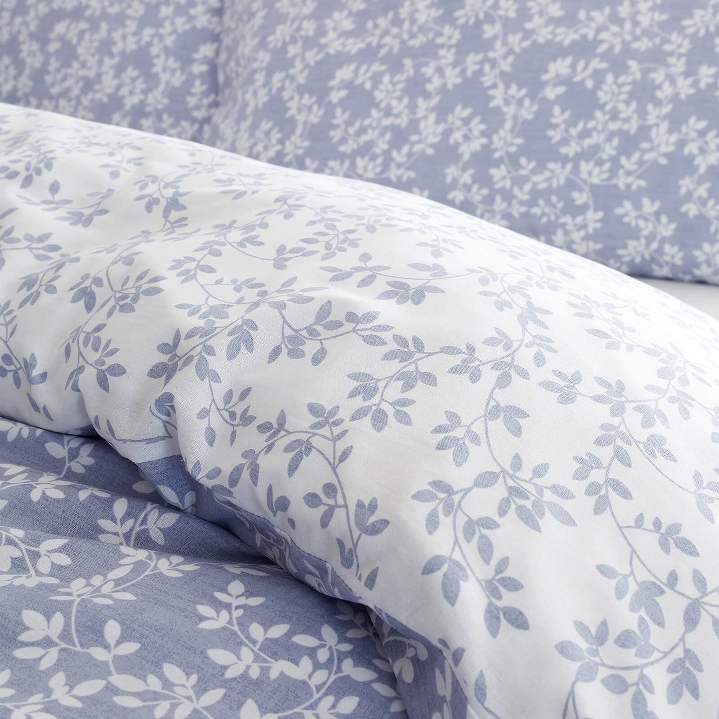 Shadow Leaves French Blue Duvet Cover Set