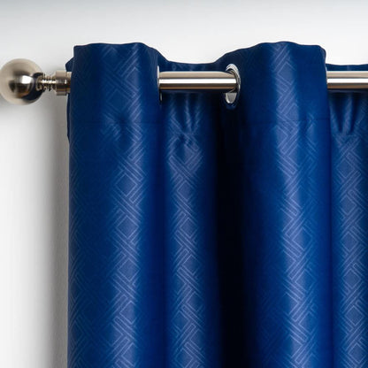 Diamond Blue Eyelet Curtains