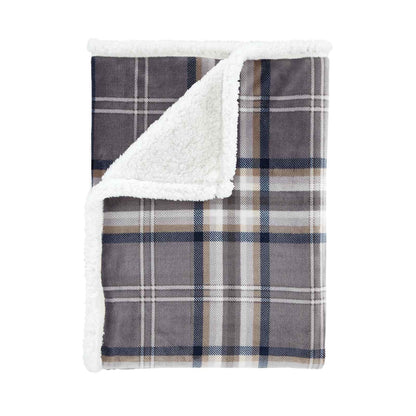 Kelso Check Charcoal Grey Blanket Throw