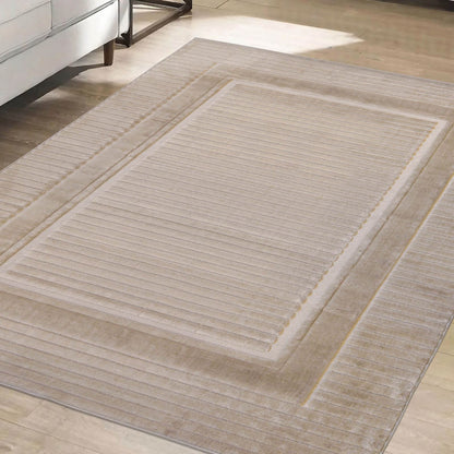 Malmo Border Natural Contemporary Rug