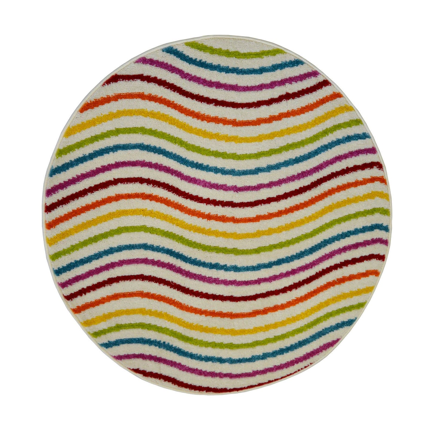 Colour Pop Wave Kids Multi Rug - 100 X 100cm (3ft 2" x 3ft 2")