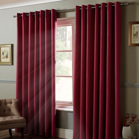 Blackout Raspberry Eyelet Curtains