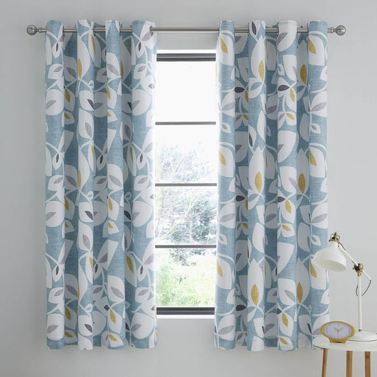 Inga Teal Eyelet Curtains