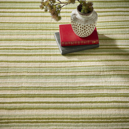 Origins Fine Stripes Green Rug - 160 x 230cm (5ft 3" x 7ft 6")