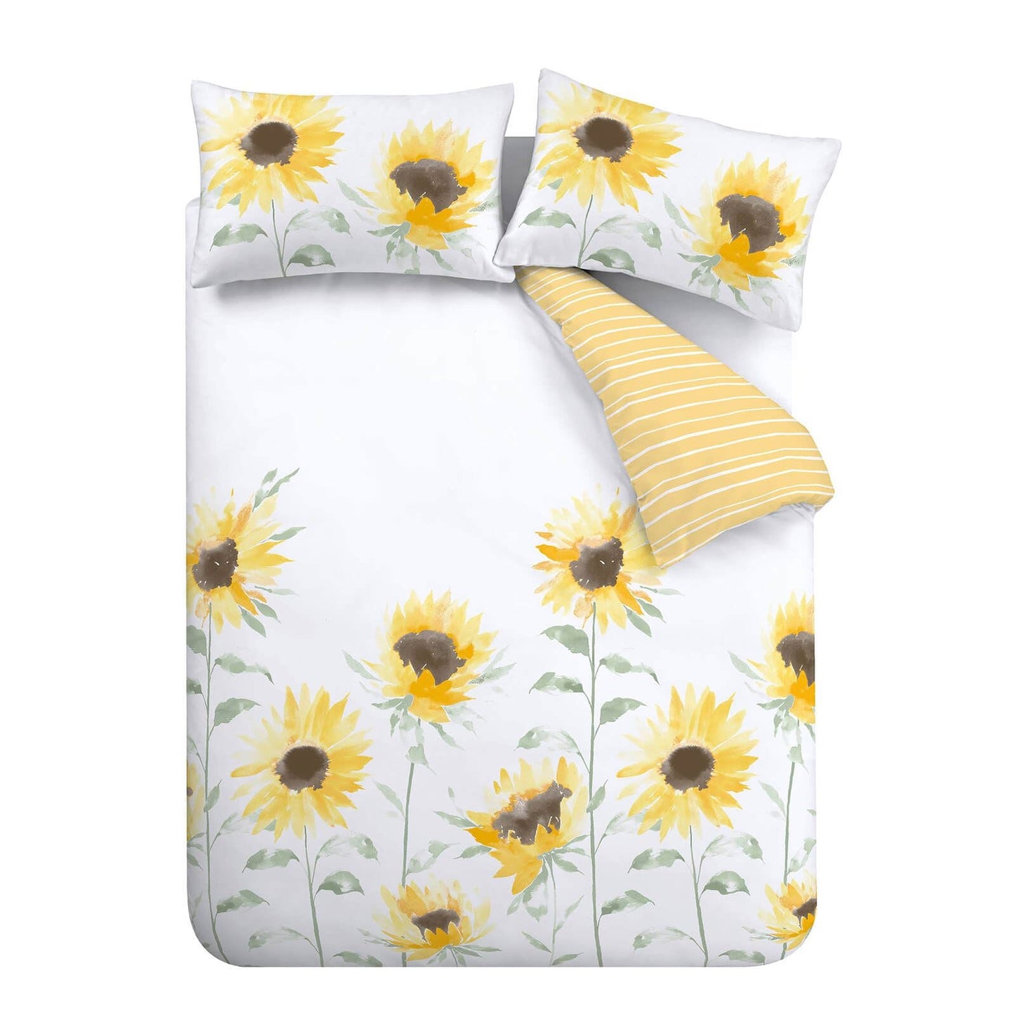 Painted Sun Flowers Yellow Duvet Set