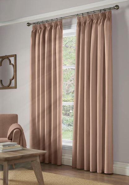 Blackout Pink Pencil Pleat Curtains