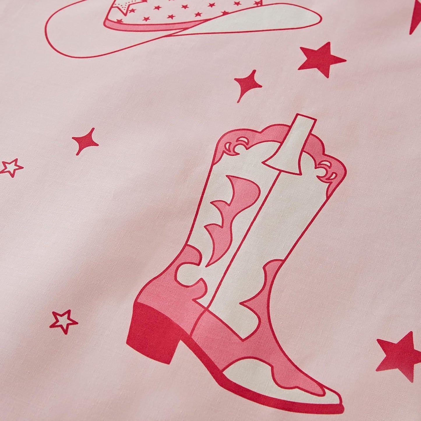 Cowgirl Boot Pink Duvet Cover Set