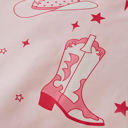 Cowgirl Boot Pink Duvet Cover Set