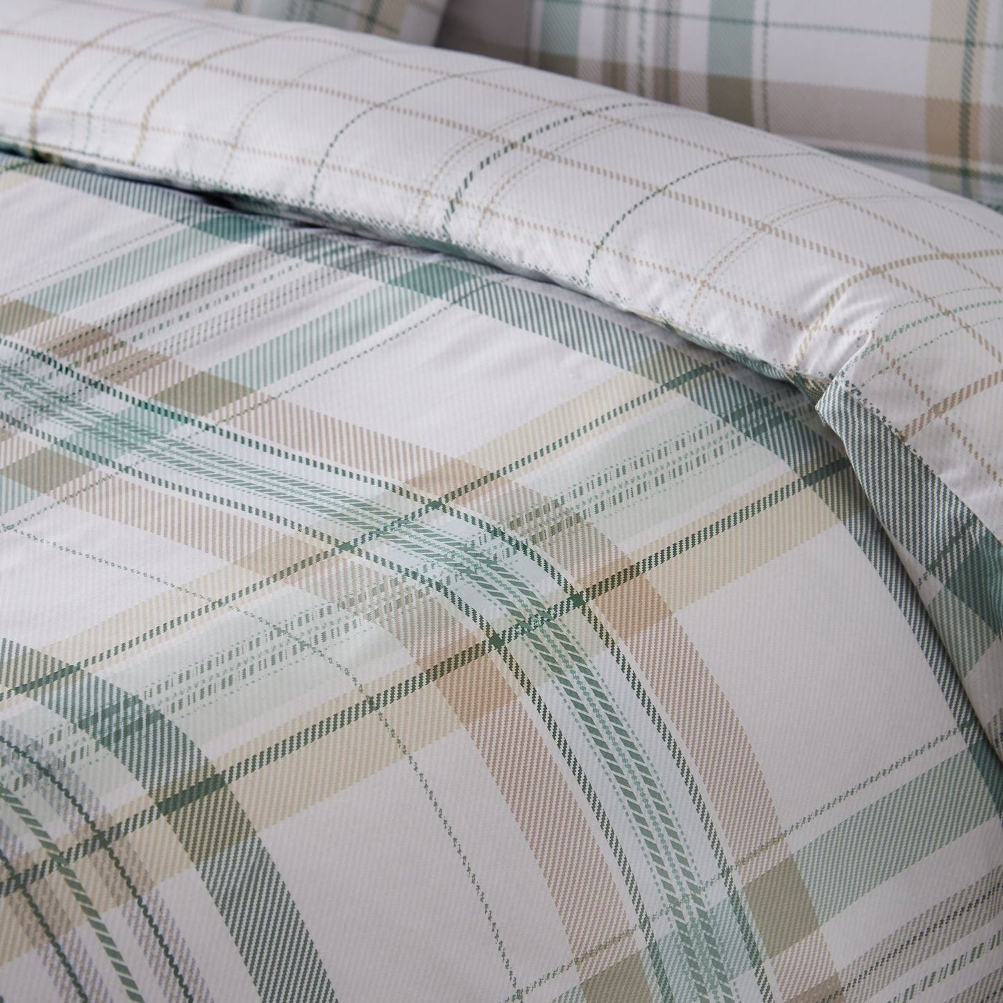 Catherine Lansfield Cartmel Check Green Duvet Cover Set