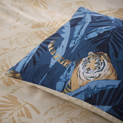 Tiger Blue Duvet Cover Set With Pillow Case