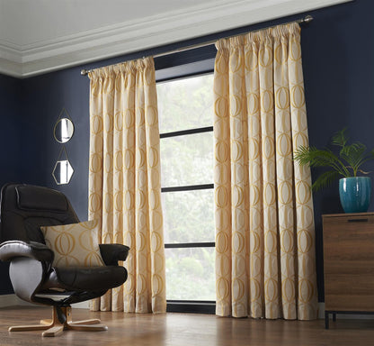 Omega Ochre Pencil Pleat Curtains