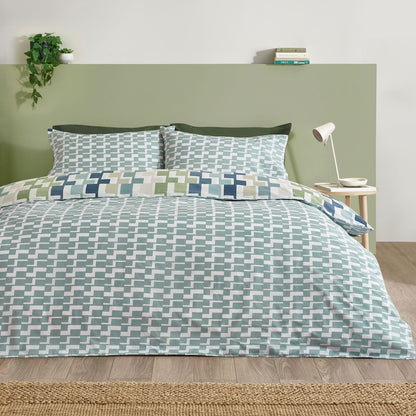 Catherine Lansfield Bryson Geo Blue Duvet Cover Set