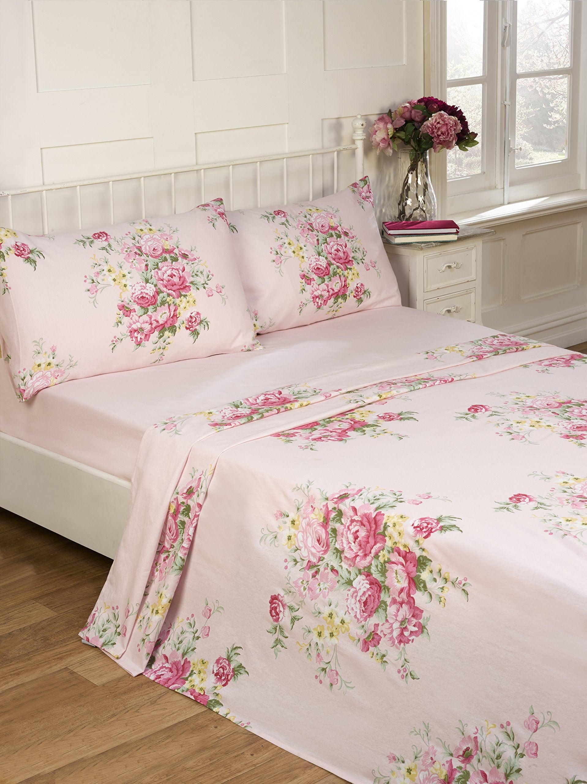 Kate BC Pink Fitted & Flat Sheet With Pillowcase