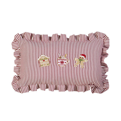 Catherine Lansfield Christmas Gingerbread Stripe Cushion Natural - 30x50cm