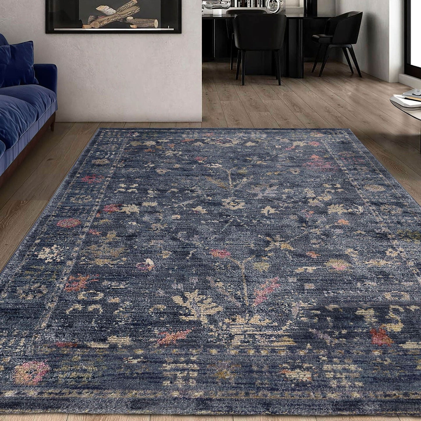Orner Traditional Blue Rug