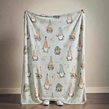 Spring Gonks Mint Green Blanket Throw