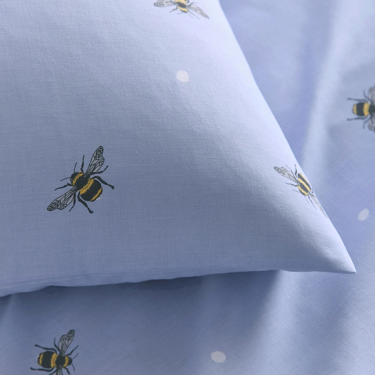 Bees Blue Duvet Cover Set With Pillow Case