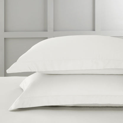 400 Thread Count Cotton Sateen Ivory Pillow case Pair with envelope closure