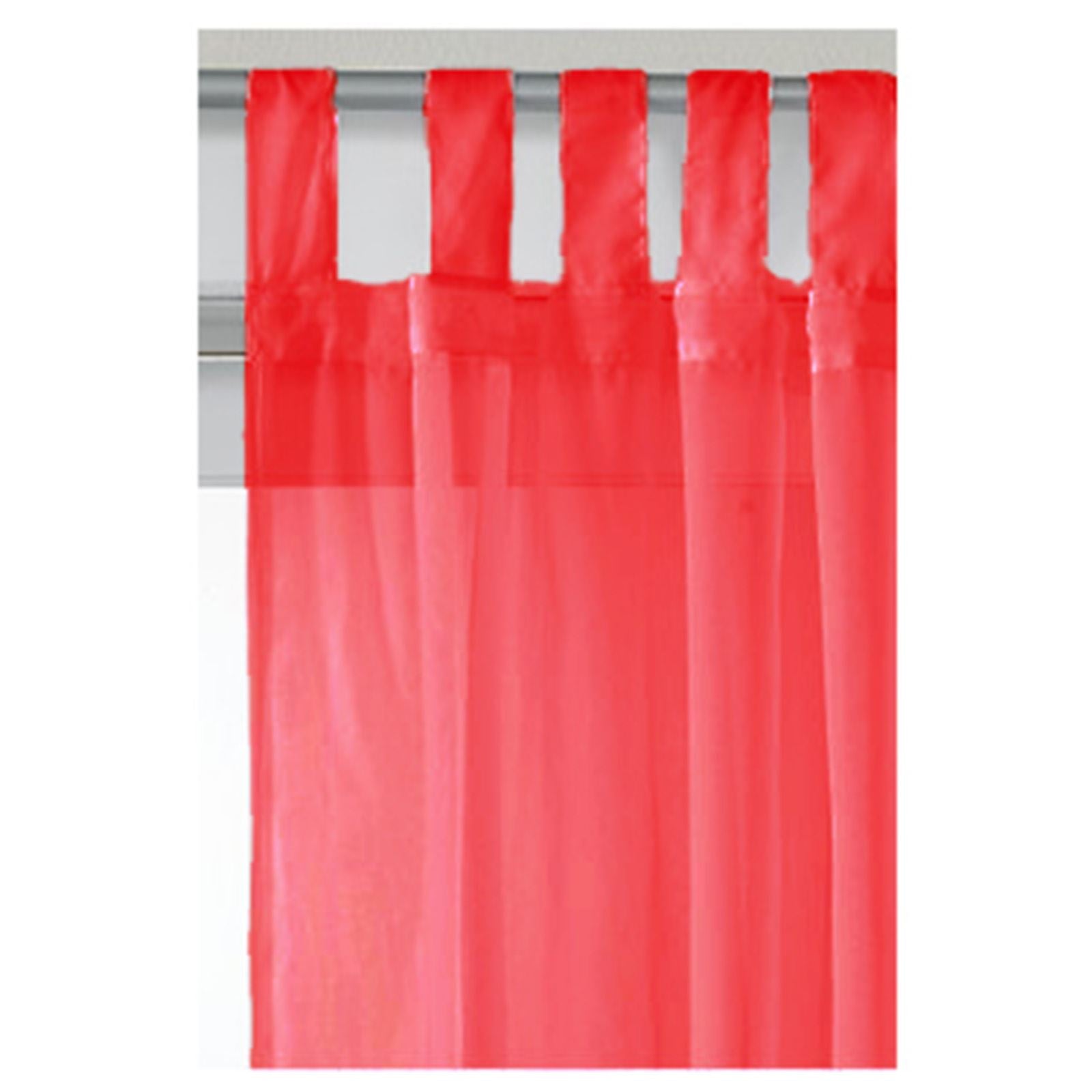 Voile Sheer Red Curtain Panel