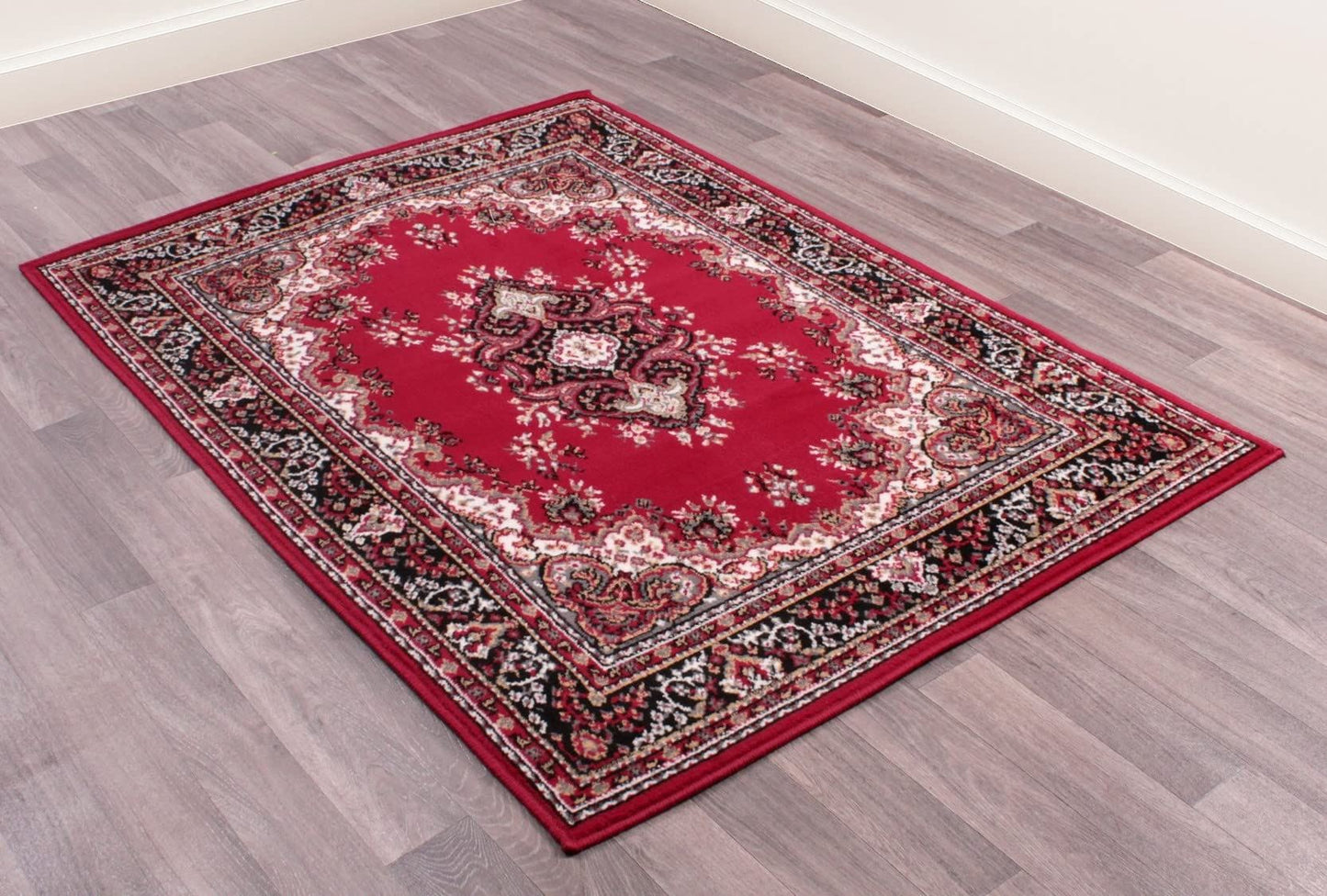Traditional Poly Lancashire Red Rugs