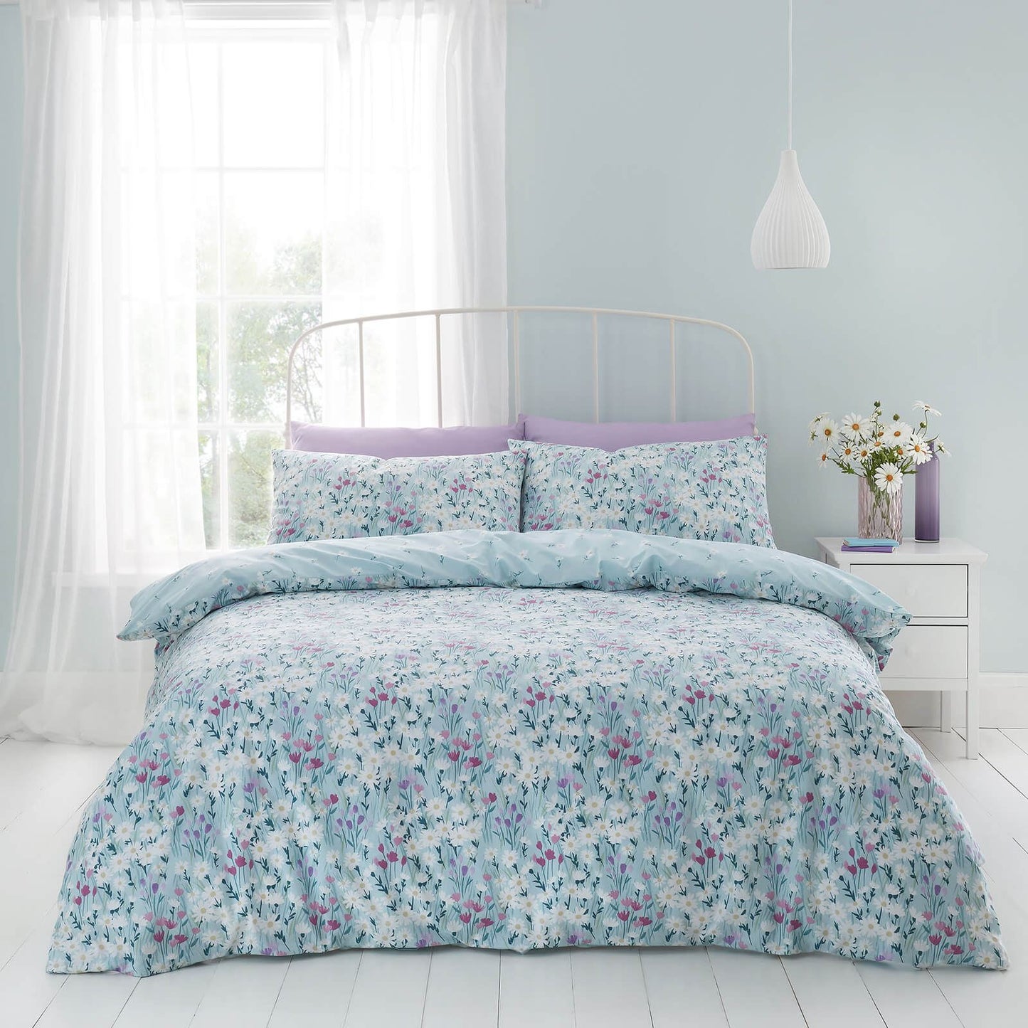 Daisy Meadow Blue Duvet Cover Set