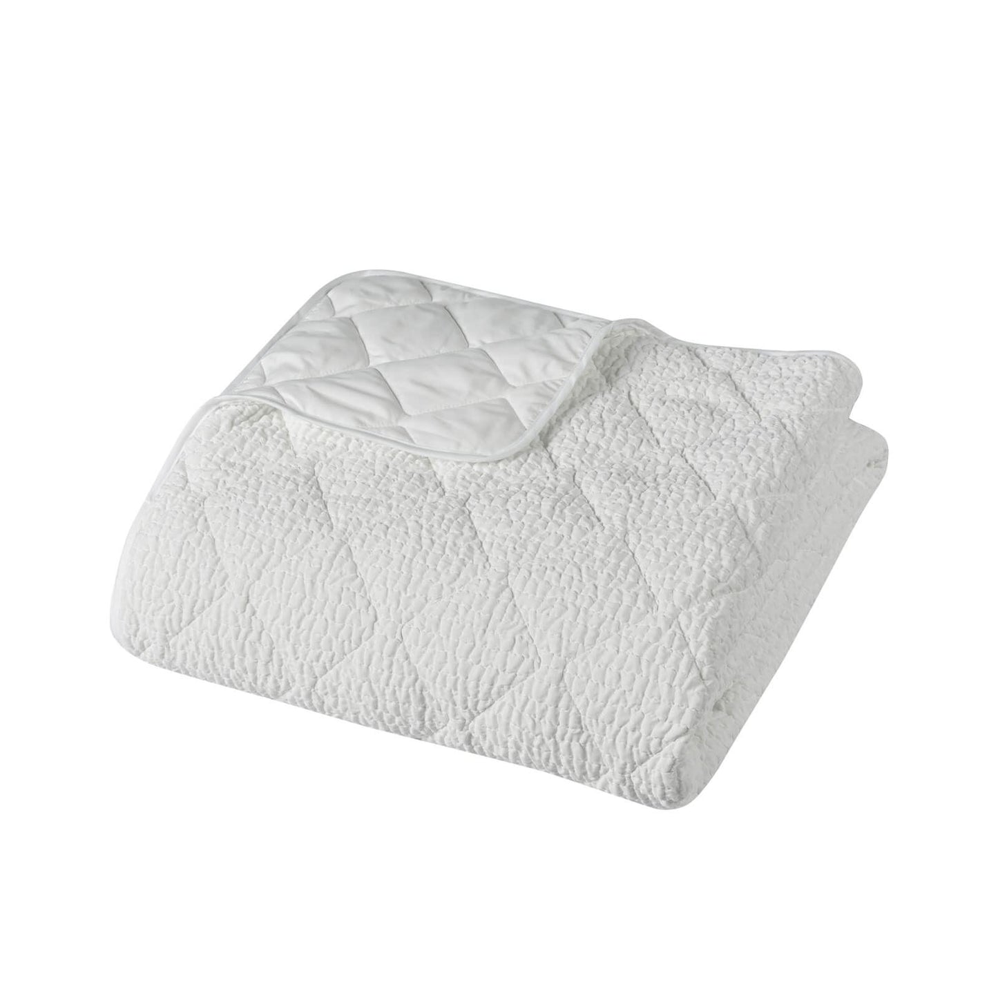 Catherine Lansfield Crinkle Seersucker Texture Bedspread White - 220x220cm
