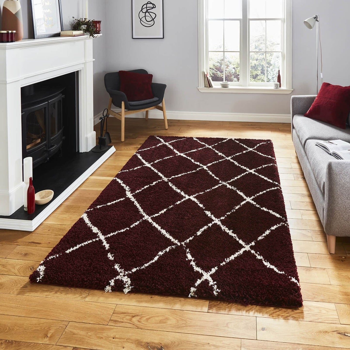 Scandi Berber G257 Red/Cream Modern Rug