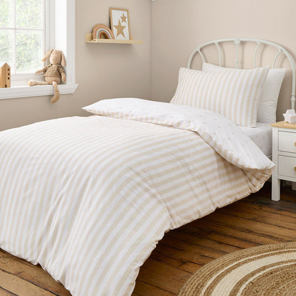 Bianca Mini Star & Stripes Natural Duvet Cover Set