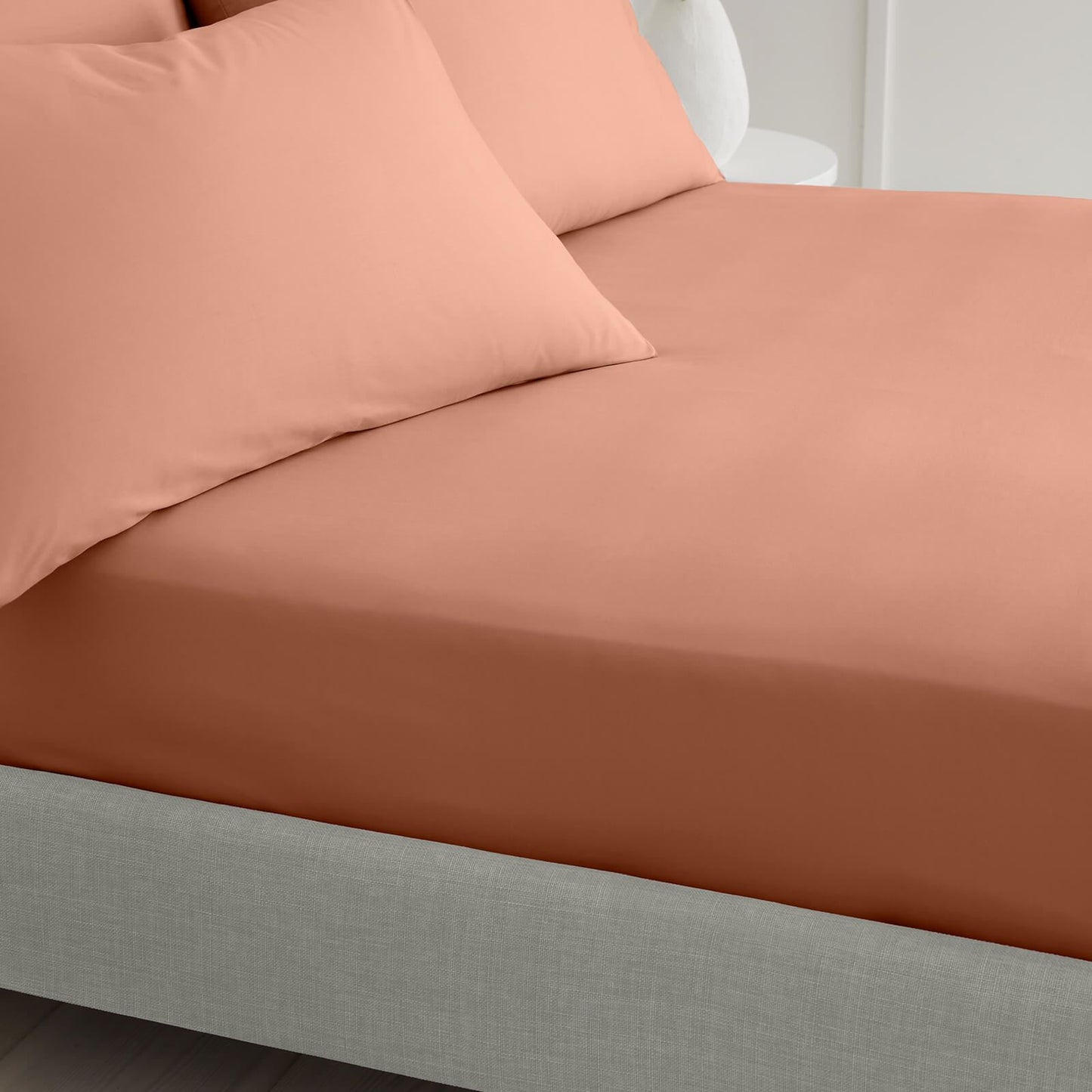 200 Thread Count Cotton Percale Clay Fitted Sheet