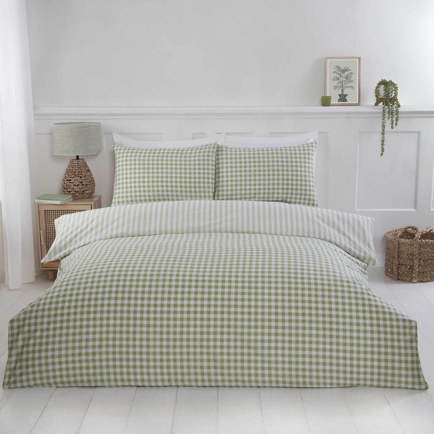 Gingham Check Green Duvet Set