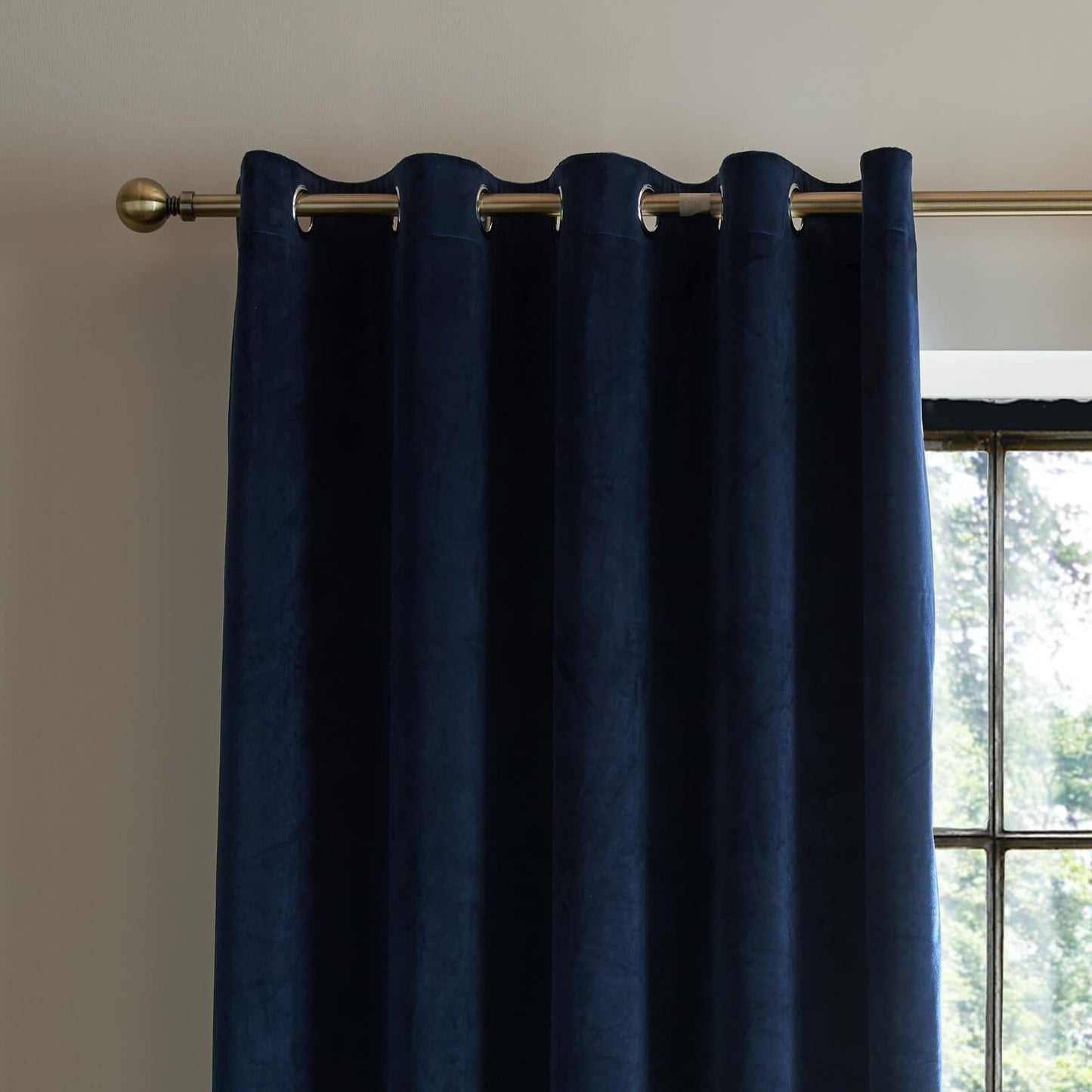 Catherine Lansfield Super Thermal Blackout Matt Velour Eyelet Door Panel Navy Blue