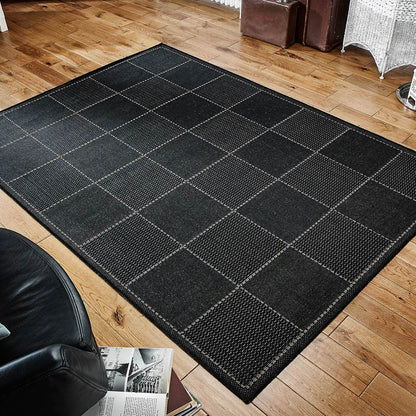 Oriental Weavers Checked Flatweave Black Rug