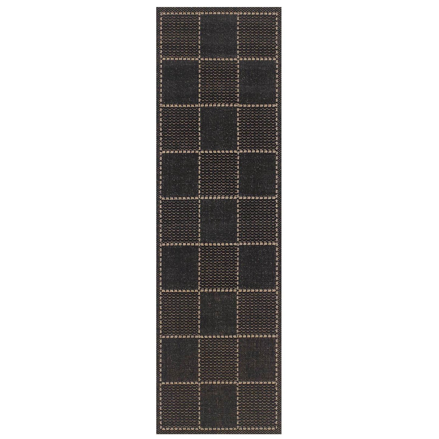 Oriental Weavers Checked Flatweave Black Rug