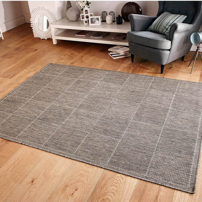 Oriental Weavers Checked Flatweave Grey Rug