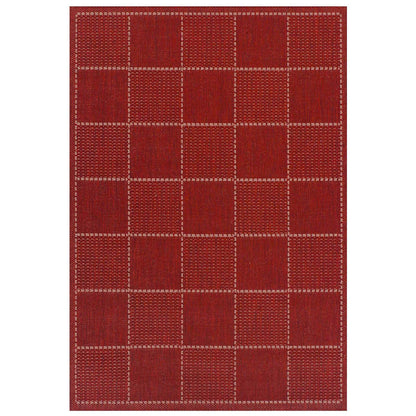 Oriental Weavers Checked Flatweave Red Rug