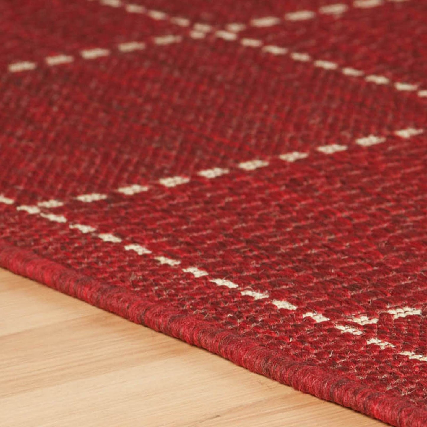 Oriental Weavers Checked Flatweave Red Rug