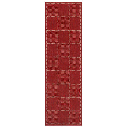 Oriental Weavers Checked Flatweave Red Rug