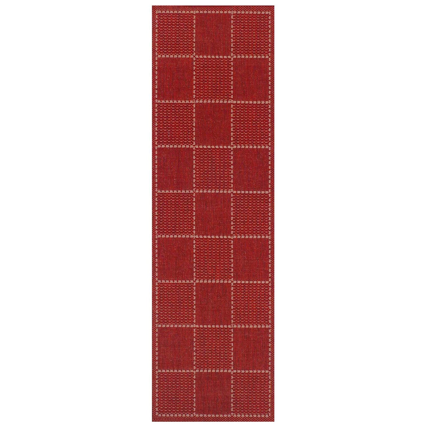 Oriental Weavers Checked Flatweave Red Rug