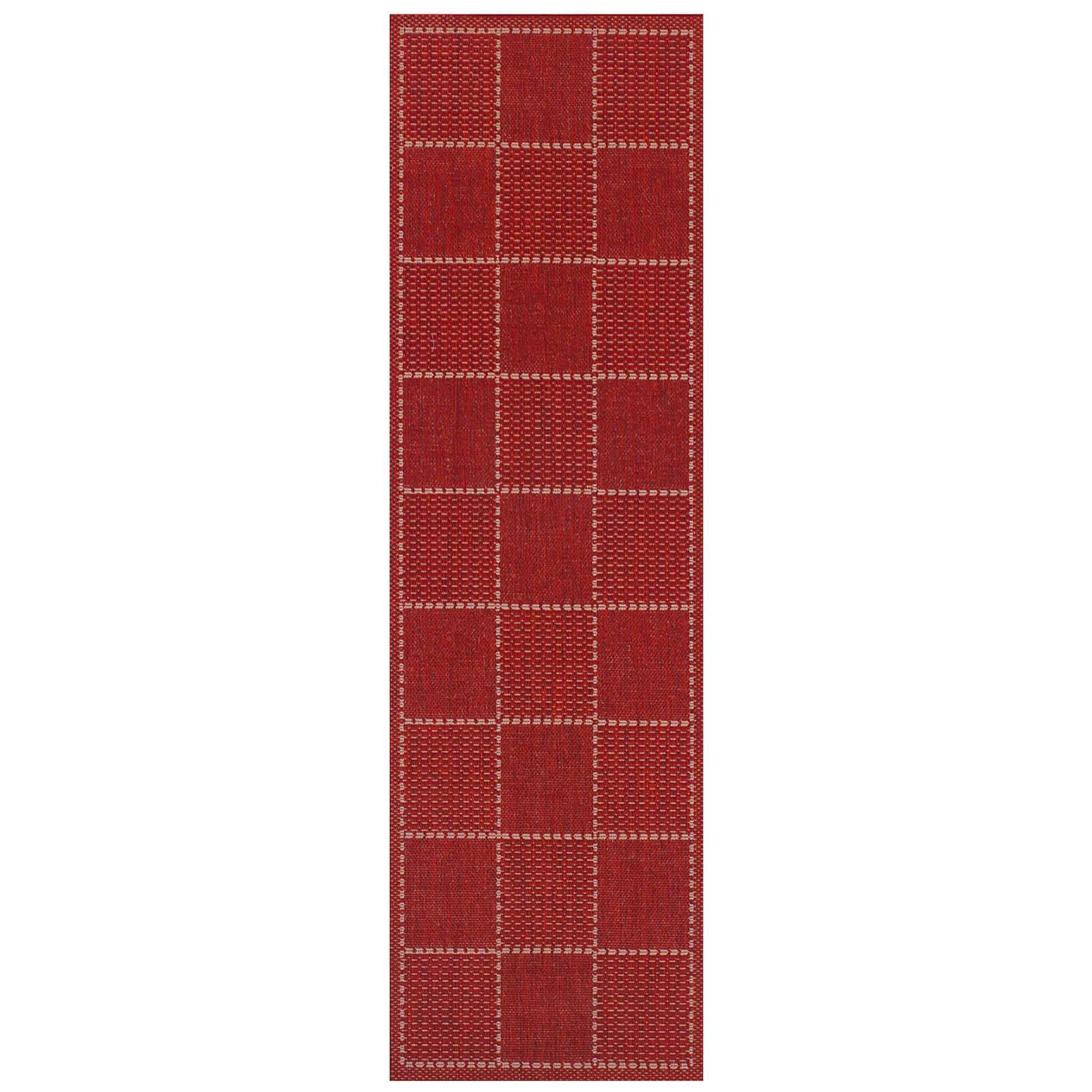 Oriental Weavers Checked Flatweave Red Rug