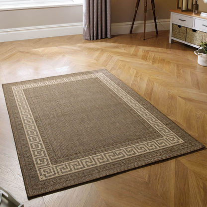 Oriental Weavers Greek Key Flatweave Brown Rug