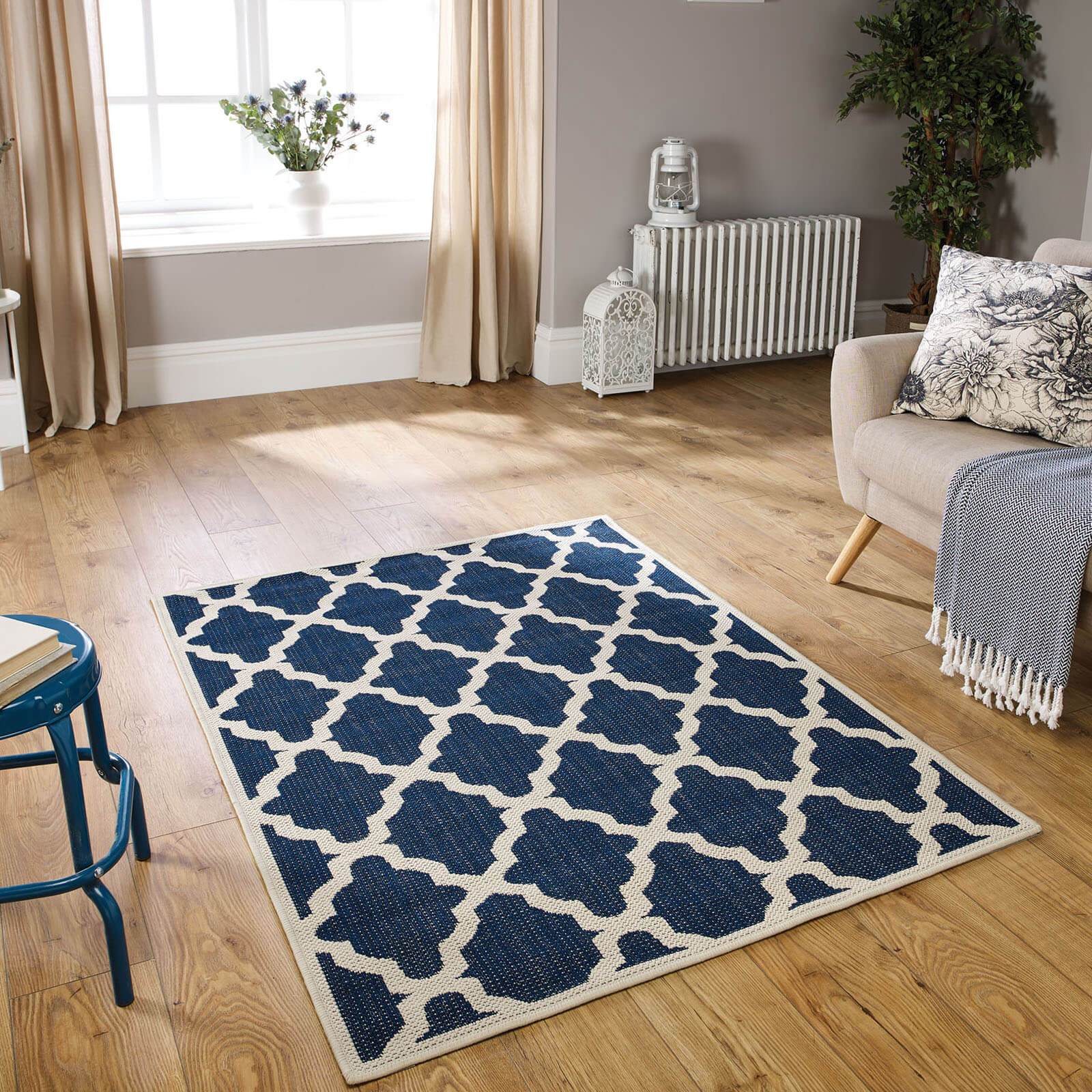 Moda Trellis Blue Modern Rugs – Home Linen Store