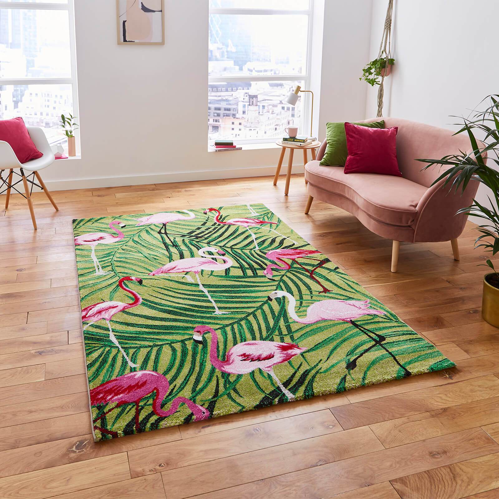 Think Rugs Havana 2349 Green / Pink Rug