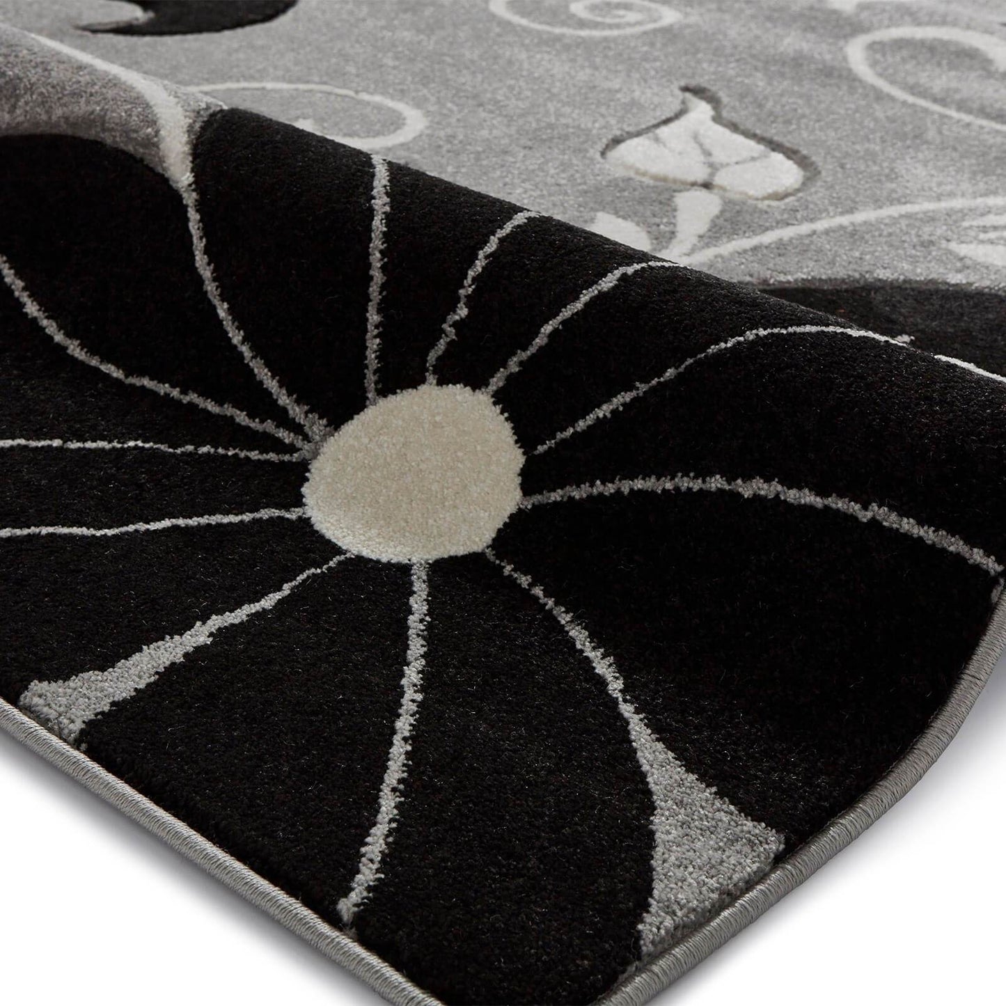 Think Rugs Verona OC15 Grey / Black Rug