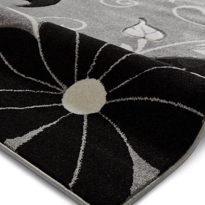 Think Rugs Verona OC15 Grey / Black Rug