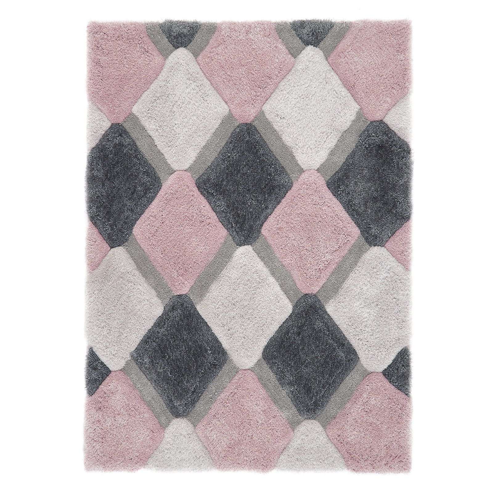 Origins 3D Geo Shaggy Blush Rug