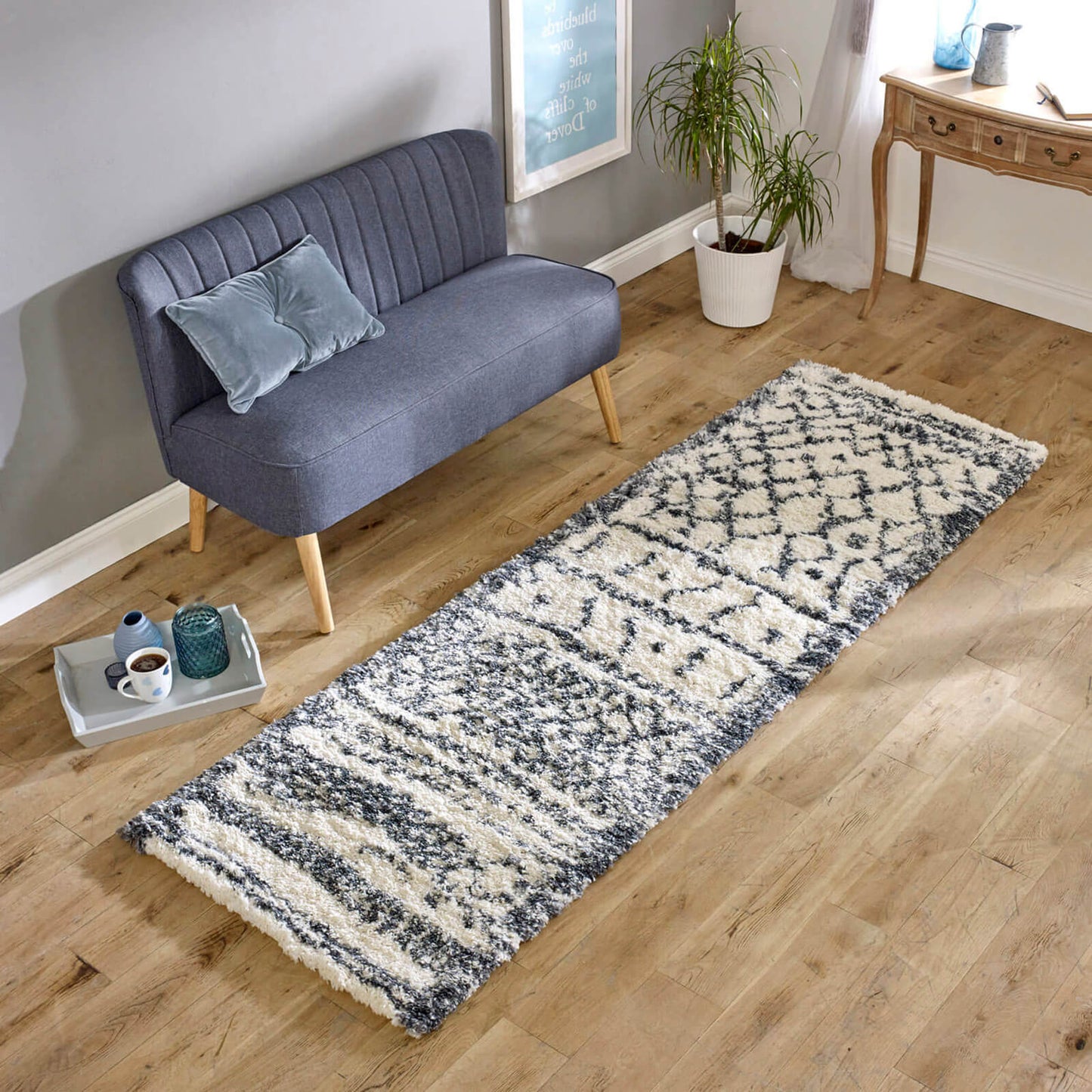 Alto AL04 Cream / Grey Shaggy Rug