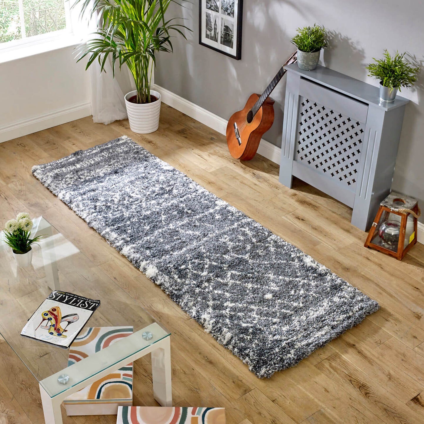 Alto AL05 Grey / Cream Shaggy Rug