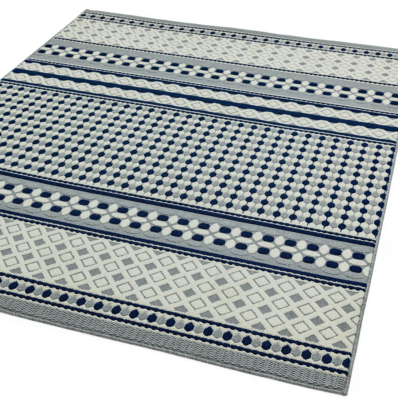 Asiatic Antibes AN06 Geometric Blue / White Rug