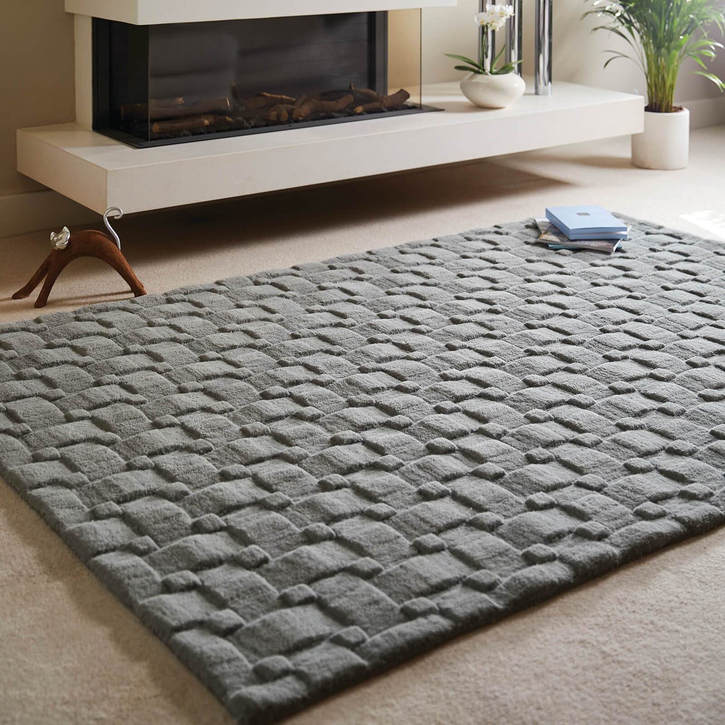 Origins Basketweave 3D Grey Rug