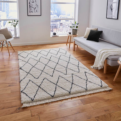 Think Rugs Boho 8280 White / Black Rug